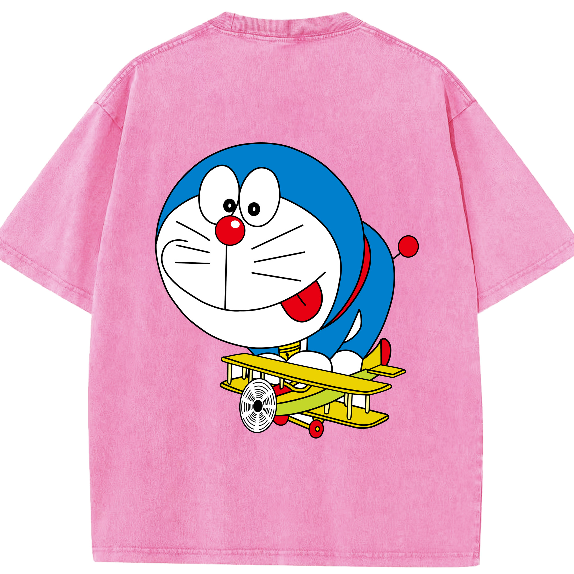 （画像用） ドラえもん Doraemon 綿100% ヴィンテージ風 半袖Tシャツ（背面プリント）